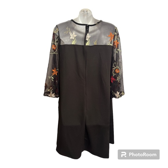 Nina Leonard Black Sheath dress.  Size XL - Picture 2 of 12